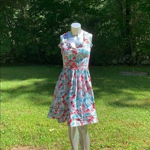 NWT Voodoo Vixen White Leopard Hibiscus Dress Med